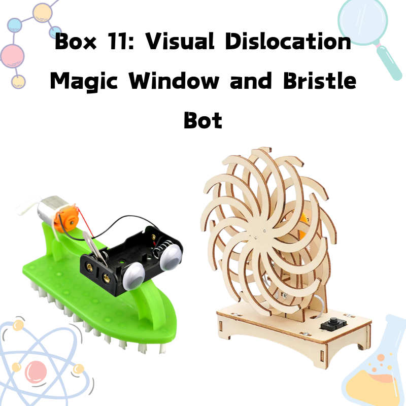 Build-It Science subscription month 11 – magical window and vibrating bristle bot projects.