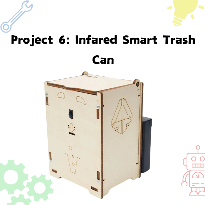 STEMgineers infrared smart trash can project – advanced engineering kit.