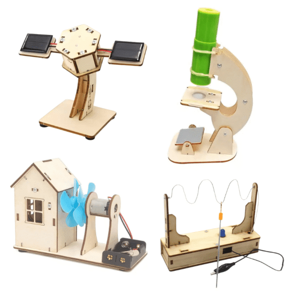 STEMgineers image showcasing four hands-on STEM projects for kids